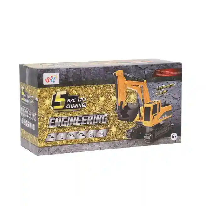 Excavator de metal cu telecomandă, acumulator, USB, lumină, sunet, cod 722040