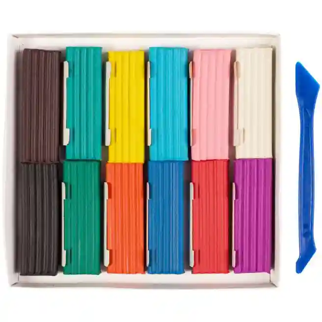 Plastilină Multi-Pulti, 12 culori, cu stec, 240g