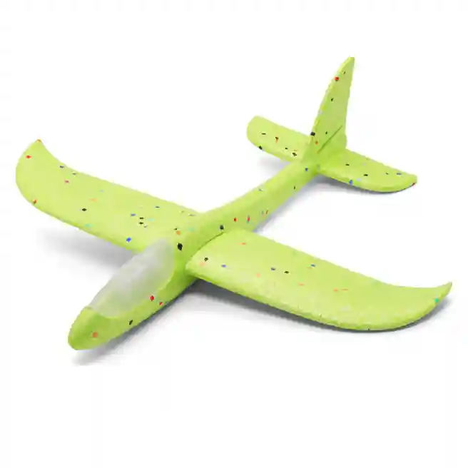 Avion planor 48cm (line LED), verde, cod 140669