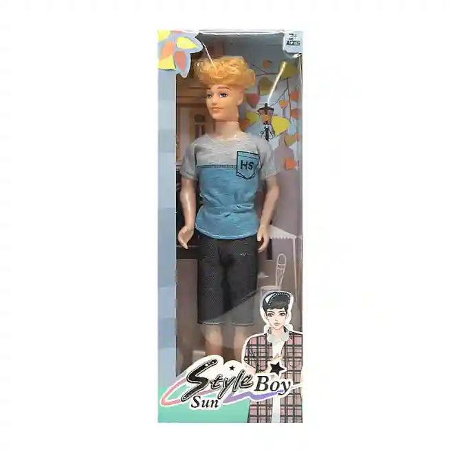 Păpușă băiat 30 cm "Style Boy", în albastru, cod 712089