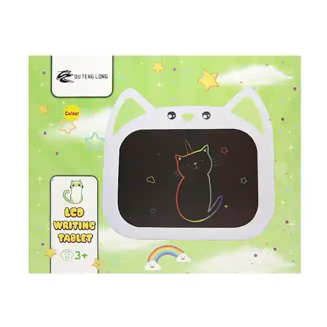 Планшет для рисования LCD, кошечка, зеленый, код 662031