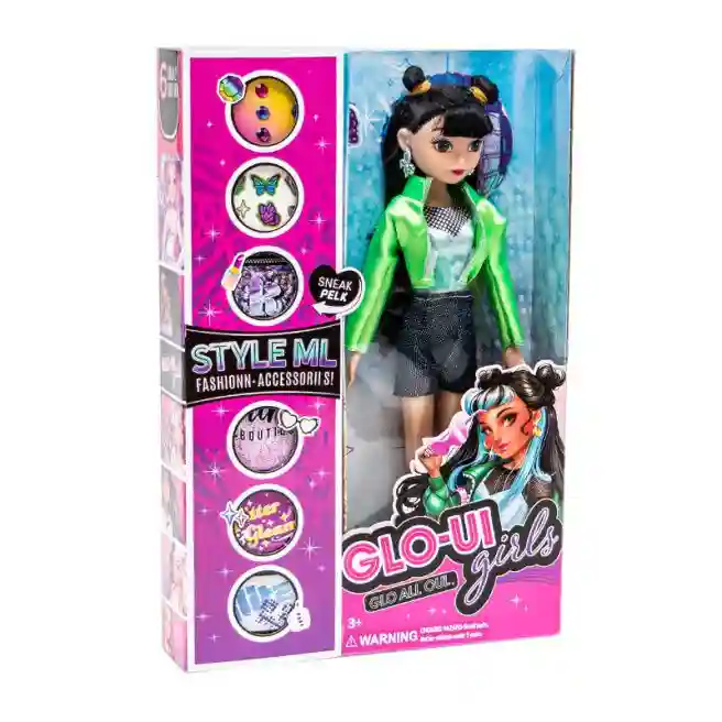 Papusa bruneta 25 cm "Glo Up Girls", cu accesorii, cod 552139