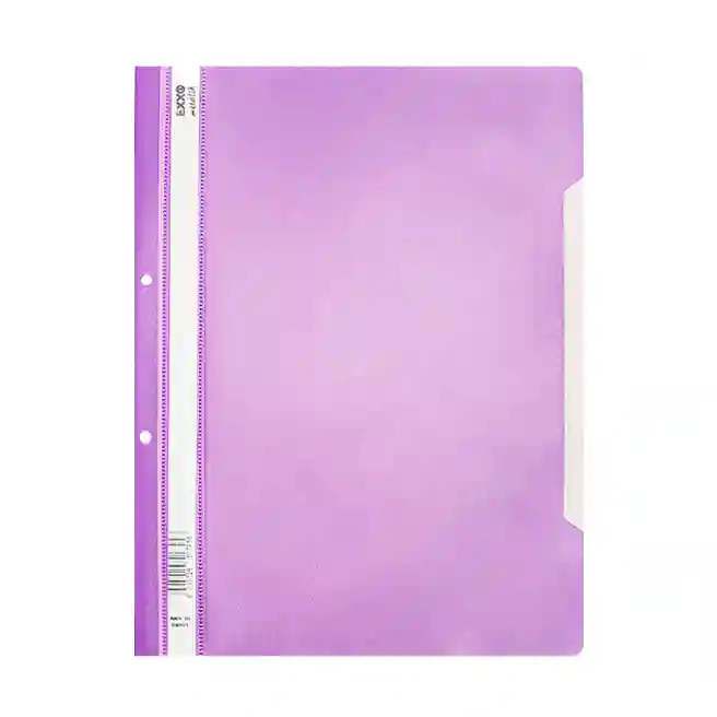 Mapă din plastic cu șină, 120/180 mkm, Exxo, 2 găuri, Metallic violet