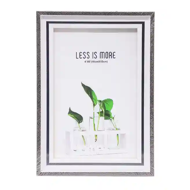 Ramă foto 10x15 cm plastic, 2234, alb cu marginea neagră