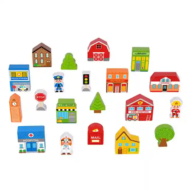 Set de joacă din lemn City, cod 57382