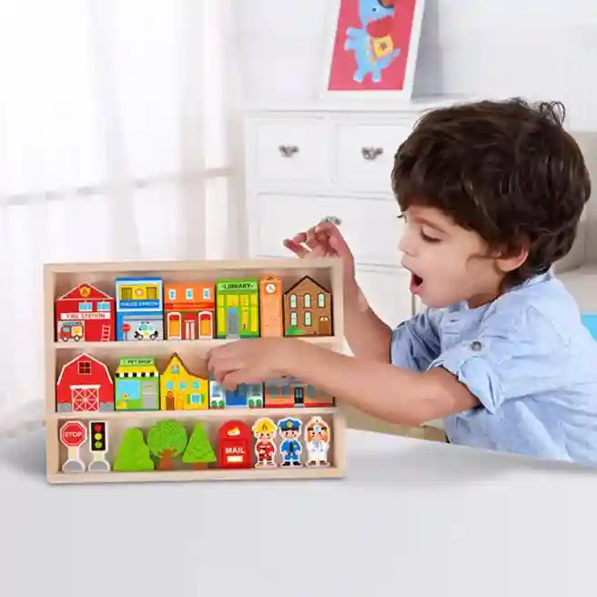 Set de joacă din lemn City, cod 57382