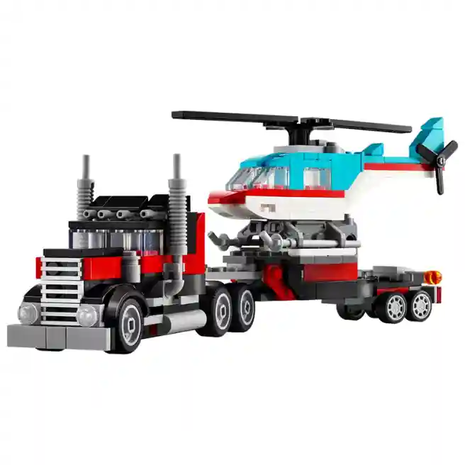 Constructor LEGO Creator Camion plat cu elicopter, art. 31146