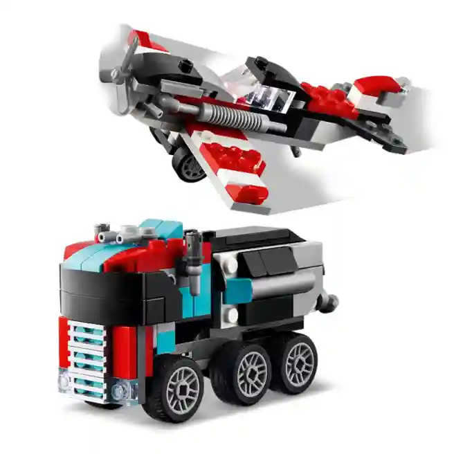 Constructor LEGO Creator Camion plat cu elicopter, art. 31146
