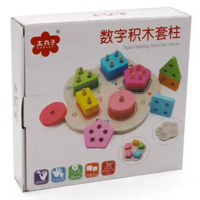 Sorter din lemn "Figurine geometrice" 5 forme, cod 128632