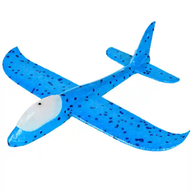Avion planor 37cm (line LED), albastru, cod 201102