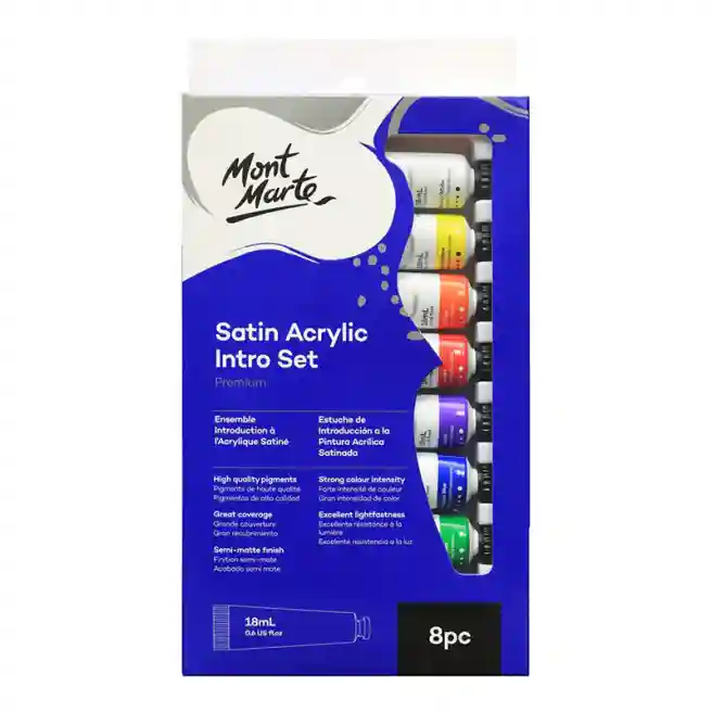 Set de vopsea acrilic M.M. Intro Set, 8 culori, art.PMSA8181