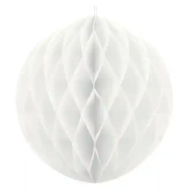 Decoratiune de hartie Sfera, alb, 20 cm