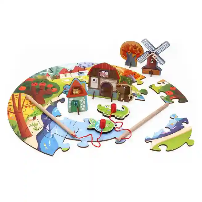 Puzzle Ferma din lemn +pesuit, cod 148718