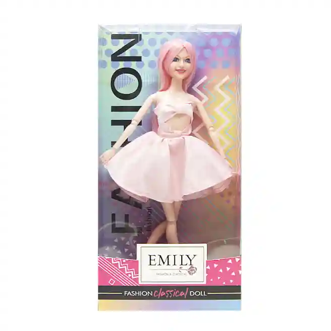 Кукла Emily 30 см, в пплатье, розовая, код 672034