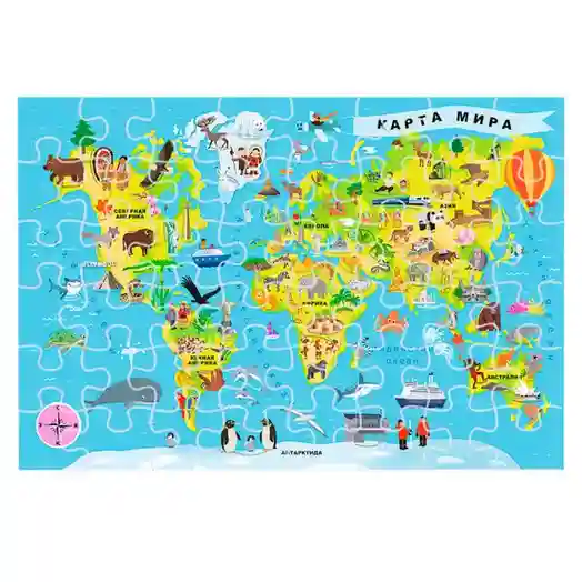 TF Puzzle "100 Educational - World Map"(ru), cod 40195