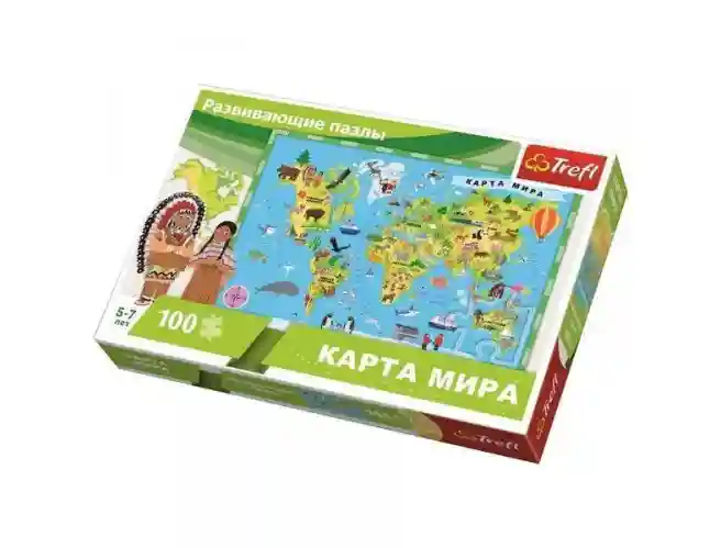 TF Puzzle "100 Educational - World Map"(ru), cod 40195