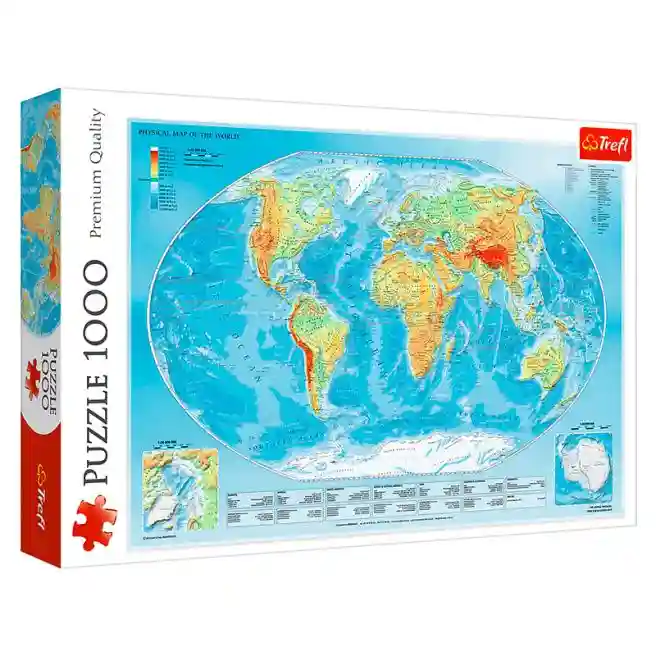 TF Пазлы "1000" - Physical map of the world, код 40520