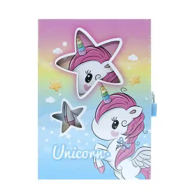Carnet notițe A5 cu lacăt Unicorn