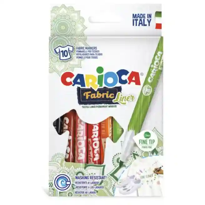 Набор фломастеров Carioca Fabric 10 цветов