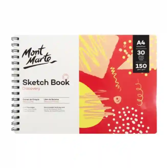Sketchbook cu spirală A4, 150 gsm, 30 foi, dry media