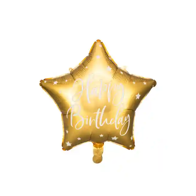Balon de folie Happy Birthday, 40 cm (14), auriu