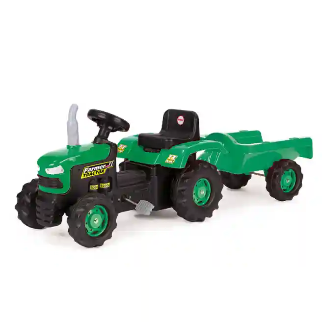 DL Tractor cu pedale si remorca Ranchero verde negru, cod 42463