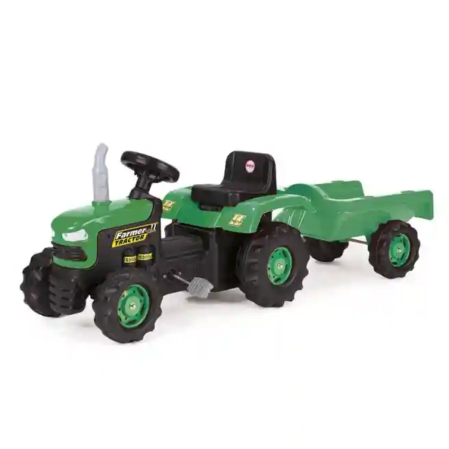DL Tractor cu pedale si remorca Ranchero verde negru, cod 42463