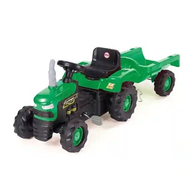 DL Tractor cu pedale si remorca Ranchero verde negru, cod 42463