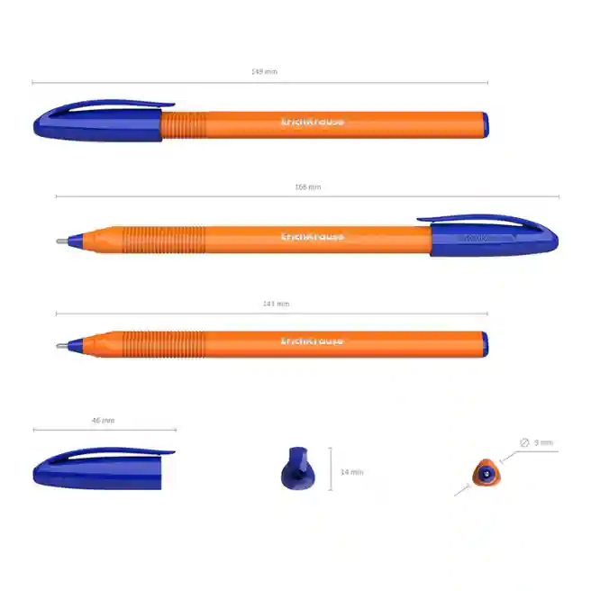 Pix cu bilă ErichKrause 1 mm, U-108 Orange Stick albastru