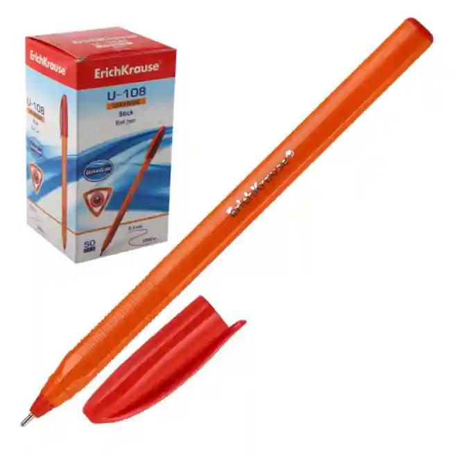 Pix cu bilă ErichKrause U-108 Orange Stick 1 mm, roșie