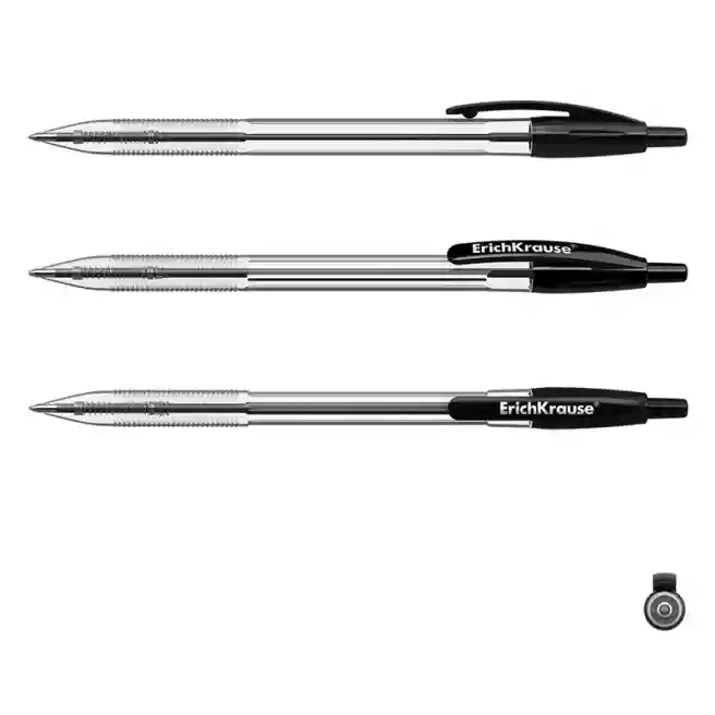 Ручка шариковая ErichKrause на кнопке 1.0 мм R-301 Classic Matic, черная