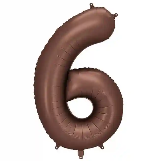 Balon Folie Mocca 86 cm (39"), Cifra 6