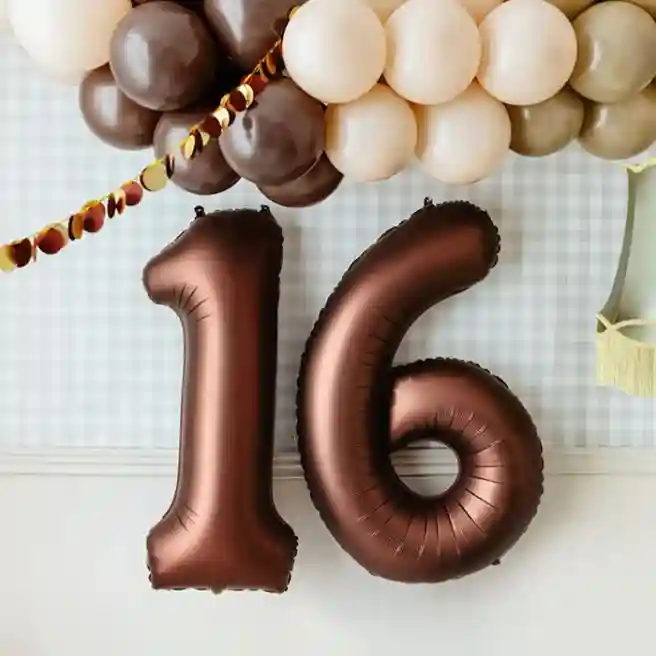 Balon Folie Mocca 86 cm (39"), Cifra 6