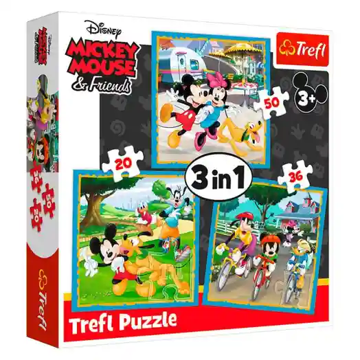 TF Puzzle "3 in 1"-"Mickey Mouse with friends / Disney Standard Characters", cod 42204