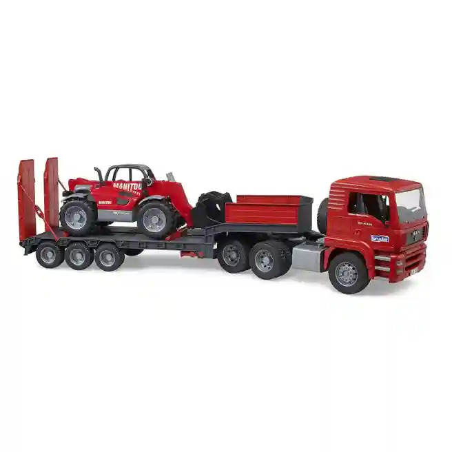 Camion MAN TGA cu remorcă și manipulator telescopic