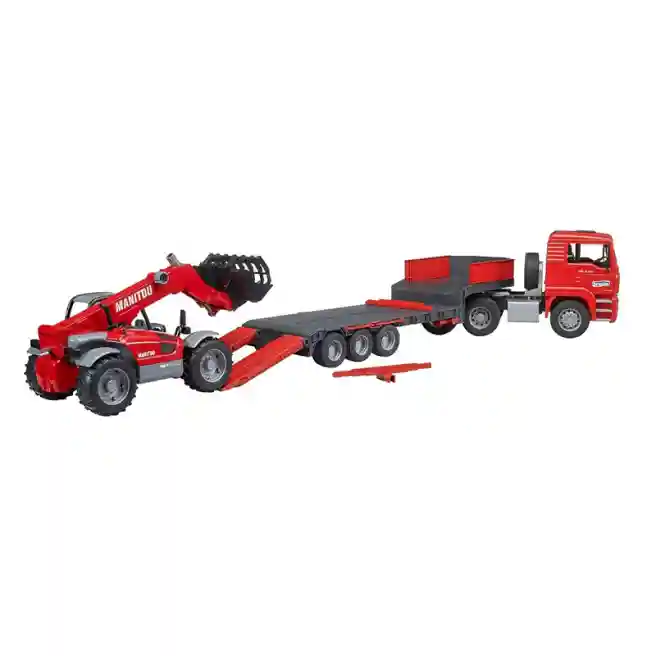 Camion MAN TGA cu remorcă și manipulator telescopic