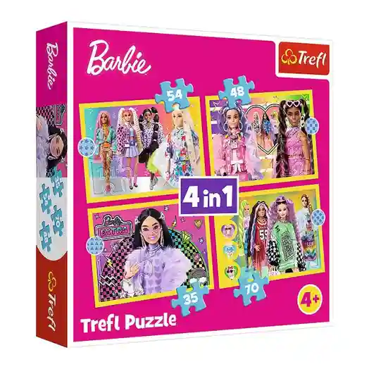 TF Пазлы "4в1"- Happy world of Barbie / Mattel, Barbie, код 58819