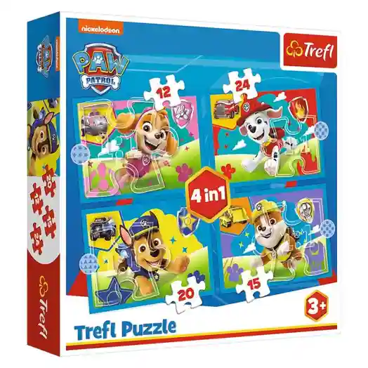 TF Пазлы "4in1 (12, 15, 20, 24)" - Running Pupies / Viacom PAW Patrol, код 60038