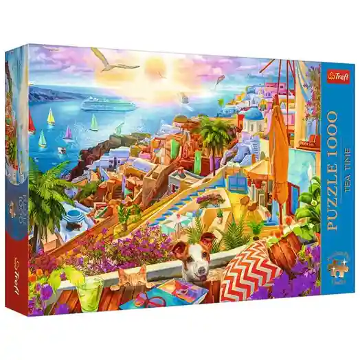 TF Puzzle "1000 Premium Plus" - "Tea Time: Visit Santorini", cod 60847