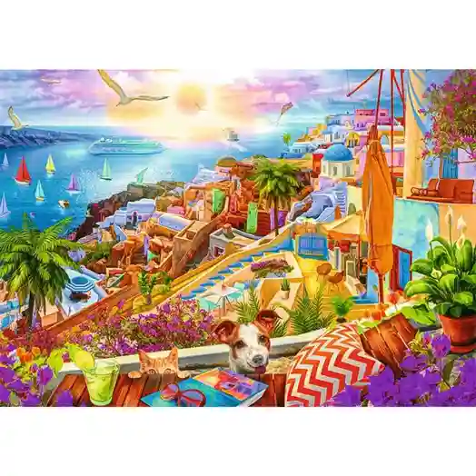 TF Puzzle "1000 Premium Plus" - "Tea Time: Visit Santorini", cod 60847