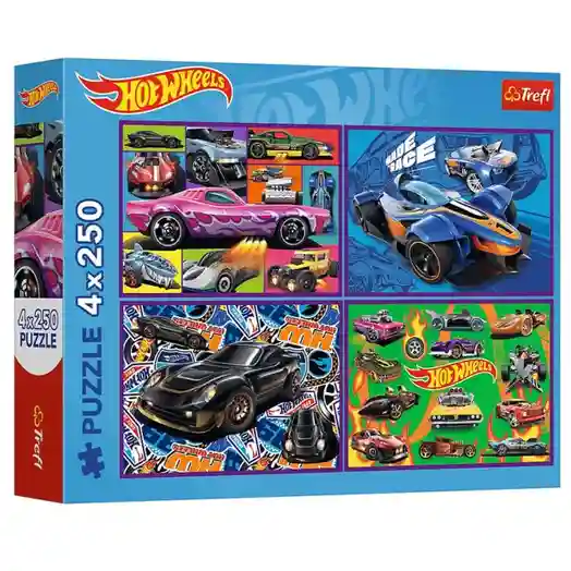 TF Пазлы "4x250" - "Racing cars / Mattel Hot Wheels", код 60858