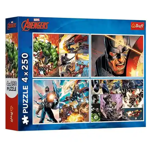 TF Пазлы "4x250" - "Heroic days / Disney Marvel The Avengers", код 60856