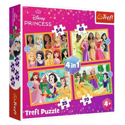 TF Puzzle "4in1" - "Fairy tale stories / Disney Princess", cod 60559