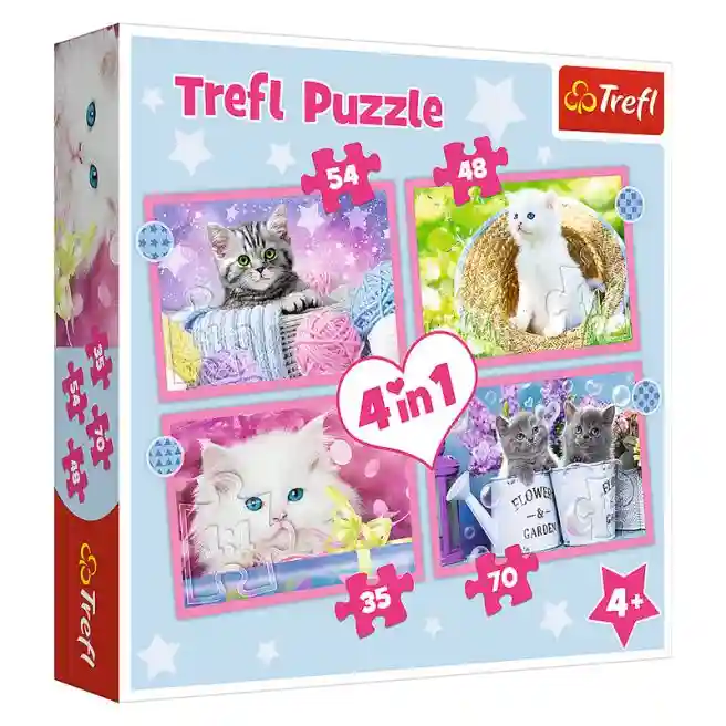 TF Пазлы "4в1" - Fun cats / Trefl, код 47950