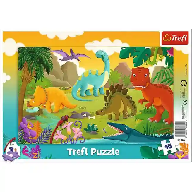 TF Puzzle "15 Frame" - Dinosaurs, cod 46372