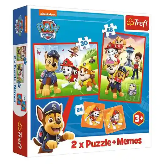 TF Пазлы  "2in1 + memos"  - PAW Patrol team in action, код 53264