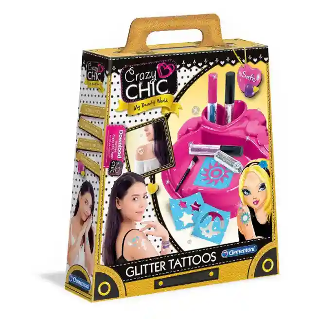 Set pentru tatuaje cu sclipici Crazy Chic Clementoni