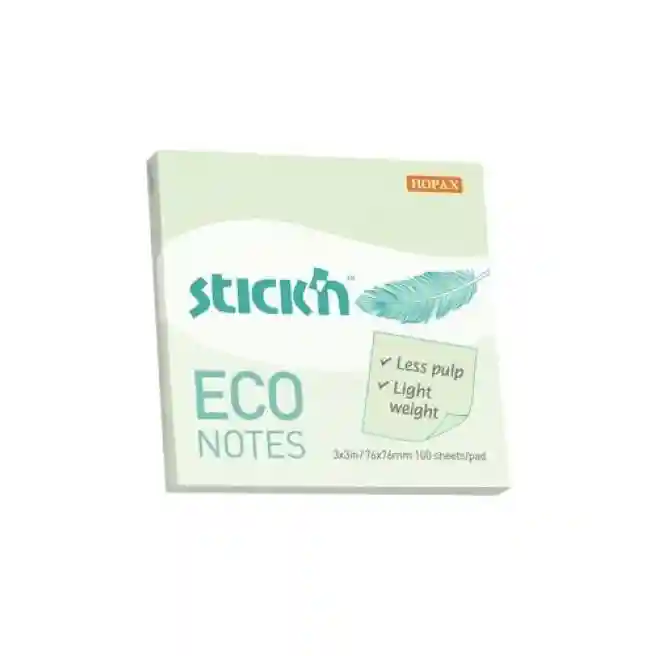Bloc de hârtie pentru notițe 76x76mm/100f ECO, verde