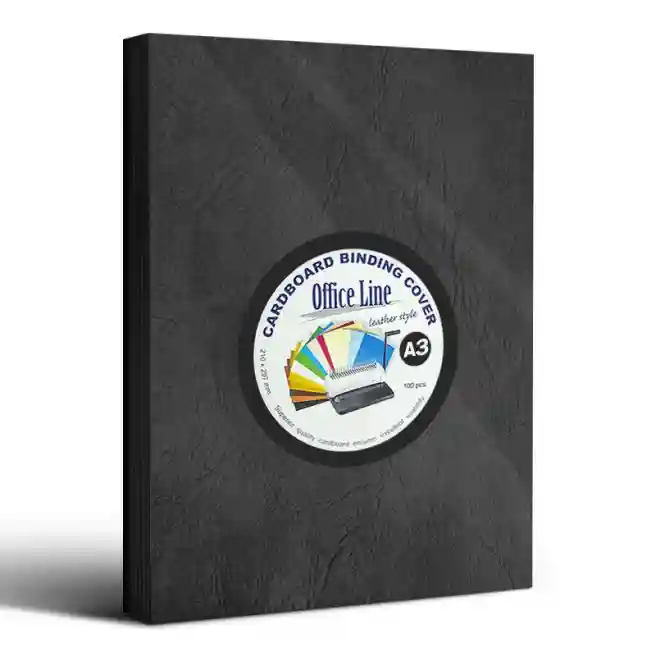 Coperta din carton p/u brosurare OfficeLine A3, "imitatie piele", negru, 100 foi