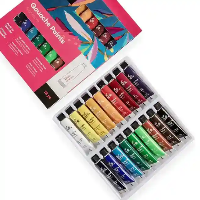 Set vopsea guașă 18 culori x 12 ml